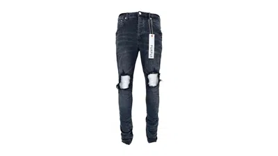 Pre-owned Purple Brand Men's  Black Wash Blowout Jean In Light Blue