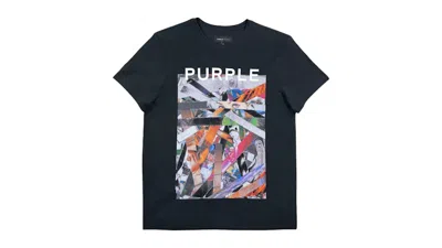 Pre-owned Purple Brand Men's  Clean Jersey Short Sleeve Tee Shirt In Black