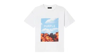 Pre-owned Purple Brand Men's  Clean Jersey Short Sleeve Tee Shirt In White