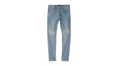 Pre-owned Purple Brand Men's  Drop Fit Midrise Tapered Leg Lt Jeans In Indigo