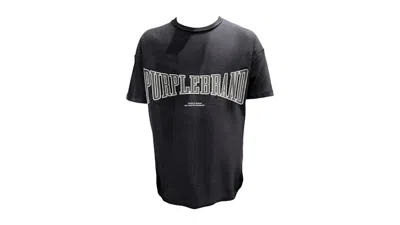 Pre-owned Purple Brand Men's  Graphic Ii Textured Inside Out Tee Shirt In Black