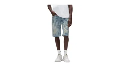 Pre-owned Purple Brand Men's  Grunge Print Shorts In Indigo