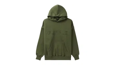 Pre-owned Purple Brand Men's  Hwt Fleece Pullover Hoodie In Green
