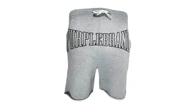 Pre-owned Purple Brand Men's  Mwt Fleece Sweatshort In Heather In Gray