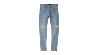 Pre-owned Purple Brand Men's  P002lib Drop Fit Midrise Tapered Leg Jean In Light Indigo