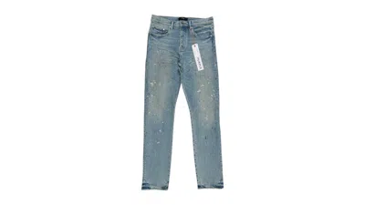 Pre-owned Purple Brand Men's  P005sqlg425 Sequin Splatter Paint Jeans In Indigo