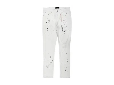 Pre-owned Purple Brand Men's   Paint Blowout Denim Pants In White
