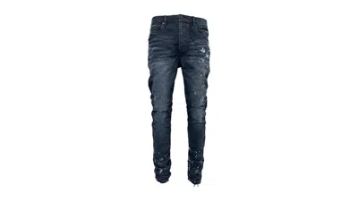 Pre-owned Purple Brand Men's  Resin Knee Slit Jean In Black