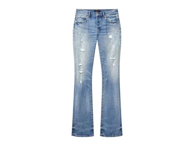 Pre-owned Purple Brand Men's  Super Stack Flare Jeans In Light Indigo