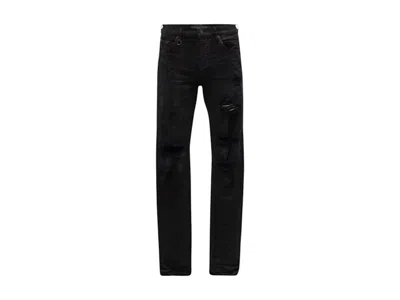 Pre-owned Purple Brand Men's  Superlight Oil Repair Jean In Black
