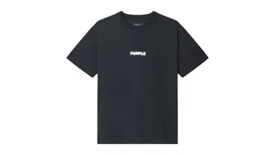 Pre-owned Purple Brand Men's  Textured Jersey Short Sleeve Tee Shirt In Black