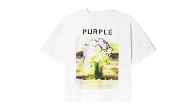 Pre-owned Purple Brand Men's  Textured Jersey T-shirt In White