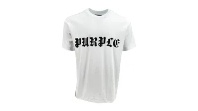Pre-owned Purple Brand Men's  Textured Jersey Tee Shirt In White