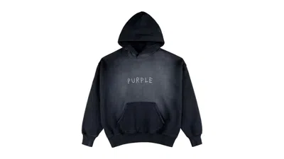 Pre-owned Purple Brand Men's  Typeout Hwt Fleece Pullover Hoodie In Black