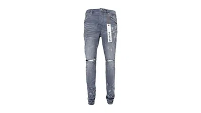 Pre-owned Purple Brand Men's  Worn Knee Slit Jean Grey In Light Indigo