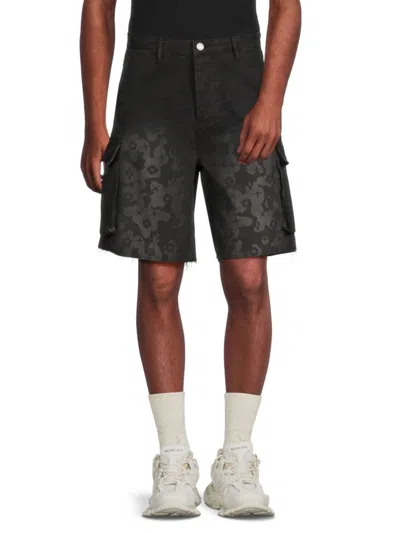Purple Brand Men's Relaxed Fit Camo Cargo Shorts In Black