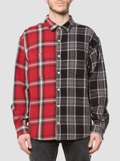 Purple Brand Two-tone Plaid Shirt In Black