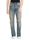 Purple Brand Men's Trashed Slim Straight Ripped Jeans In Blue