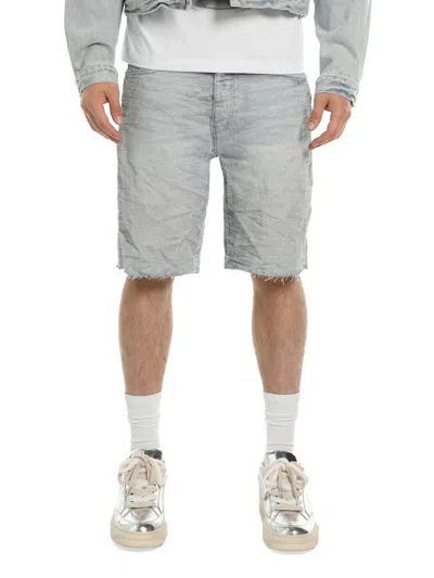 Purple Brand Nova Raw Hem Denim Shorts In Gray
