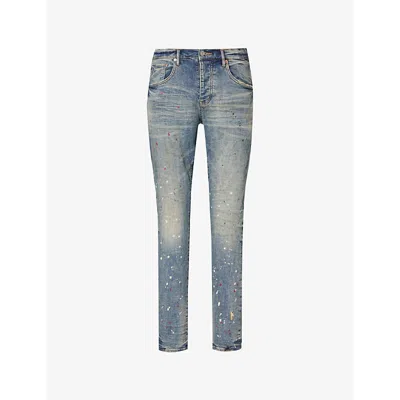 Purple Brand Mens Vintage-effect Dropped-fit Slim-leg Denim Jeans Vintage Indigo