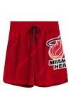 Purple Brand X Nba Miami Heat Mesh Basketball Shorts In Red