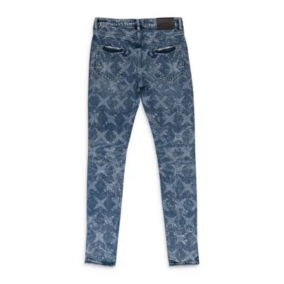 Purple Brand Mid Galaxy Bleach Constellation Laser Indigo Skinny Jeans In Blue