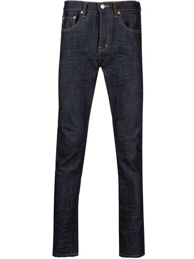 Purple Brand Mid-rise Tapered Jeans In Black
