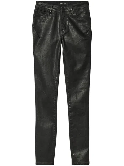 Purple Brand Mid-rise Tapered Jeans In Black