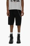 Purple Brand Midnight Relaxed Cutoff Denim Shorts In Black