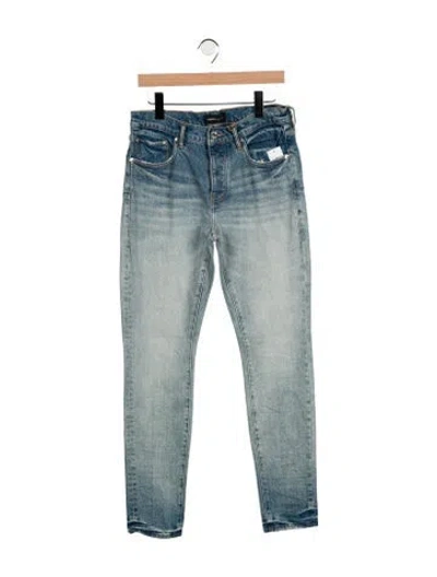 Pre-owned Purple Brand Mid-rise Straight Leg Jeans In Blue