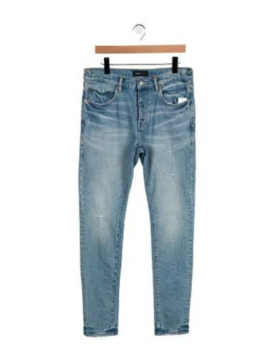 Pre-owned Purple Brand Mid-rise Straight Leg Jeans In Blue