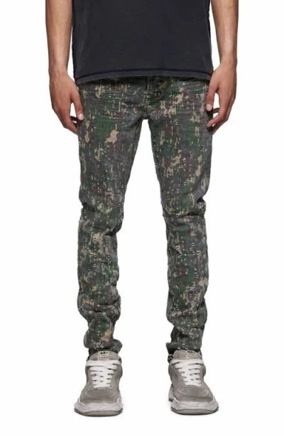 Purple Brand Militaire Buckshot Camo Skinny Jeans In Aop