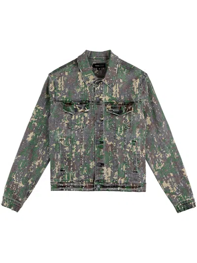 Purple Brand Militaire Buckshot Jacket In Green