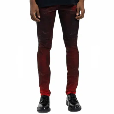 Purple Brand Molten Lava Coated Denim Jeans In Red In Burgundy