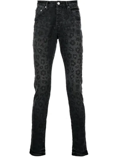 Purple Brand Monogram Leopard Print Jeans "black"