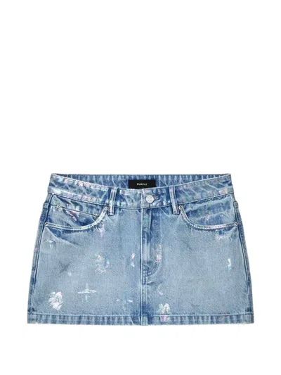 Purple Brand Monogram Mini Skirt In Blue