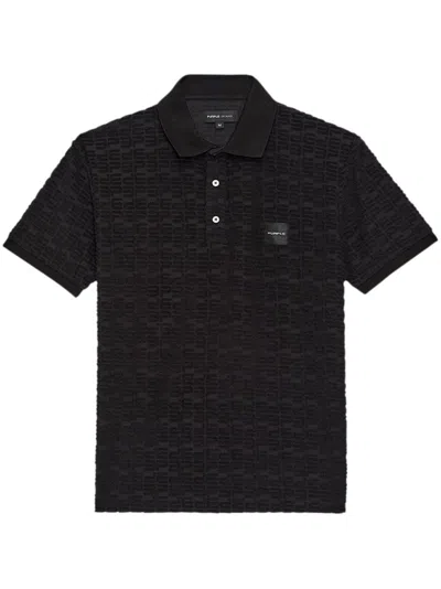 Purple Brand Monogram Polo Shirt In Black