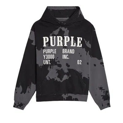 Pre-owned Purple Brand Monument Hoodie 'bleached' | Black | Men's Size S