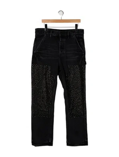 Pre-owned Purple Brand Moto Jeans In Black