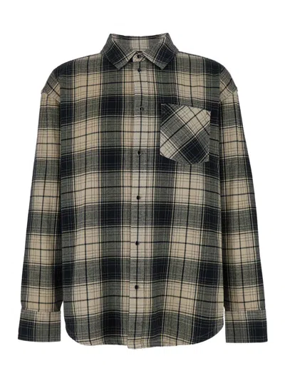 Purple Brand Multicolor Shirt With Check Motif And Patch Pocket In Cotton Man