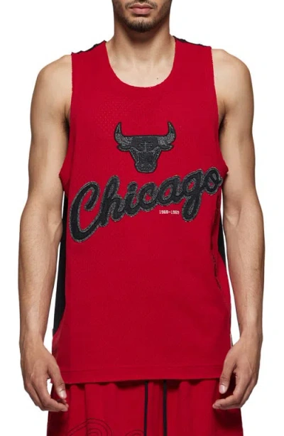 Purple Brand Nba Bulls Appliqué Mesh Graphic Jersey In Red
