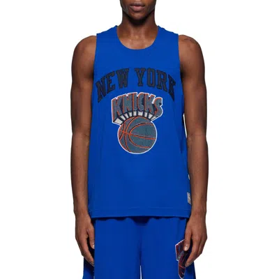 Purple Brand Nba Knicks Appliqué Mesh Graphic Jersey In Blue