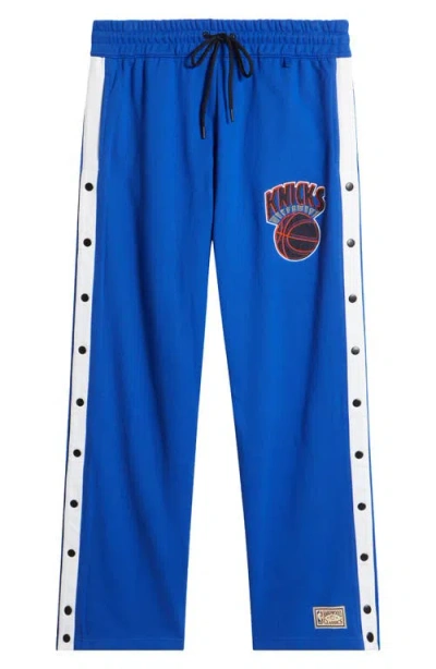 Purple Brand New York Knicks Snap-up Cotton Track Pants In Blue