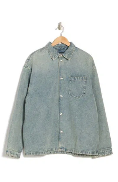 Purple Brand Nonstretch Cotton Denim Shirt Jacket In Indigo