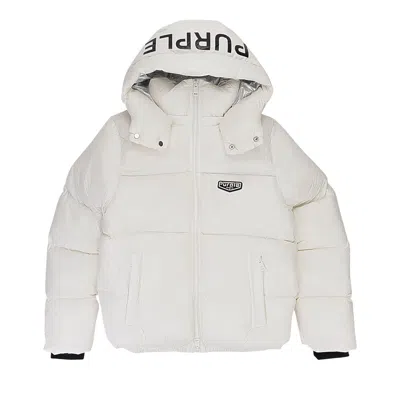Pre-owned Purple Brand Nylon Down Puffer Jacket 'white' | Men's Size Xs