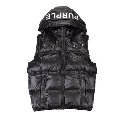 Pre-owned Purple Brand Nylon Puffer Vest 'black' | Men's Size L