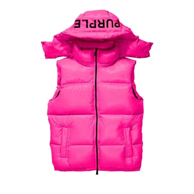 Pre-owned Purple Brand Nylon Puffer Vest 'pink' | Men's Size M