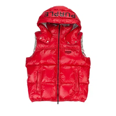 Pre-owned Purple Brand Nylon Puffer Vest 'red' | Men's Size M