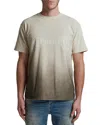 Purple Brand Beige Crewneck T-shirt With Logo Print On The Front And Faded Effect In Cotton Man