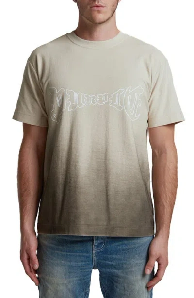 PURPLE BRAND PURPLE BRAND OMBRÉ TEXTURED COTTON GRAPHIC T-SHIRT
